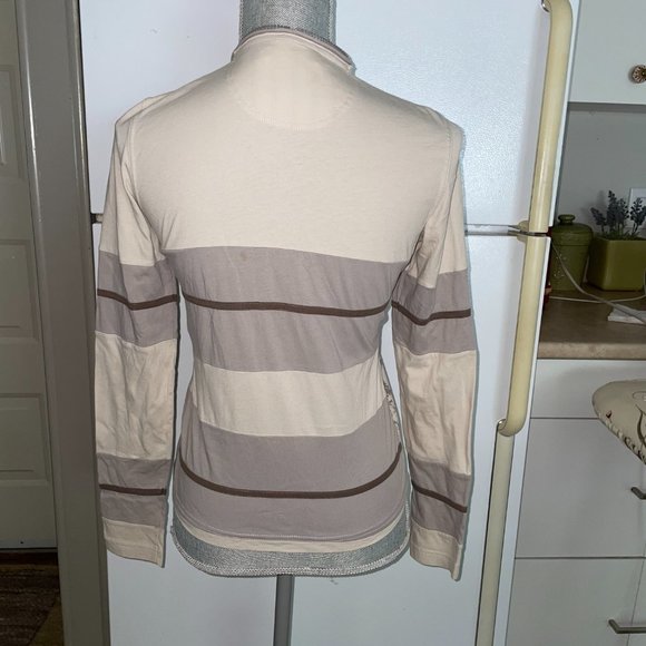 SANDWICH Women's Brown Stripe Zippered Jacket Top Size Small - Picture 2 of 8